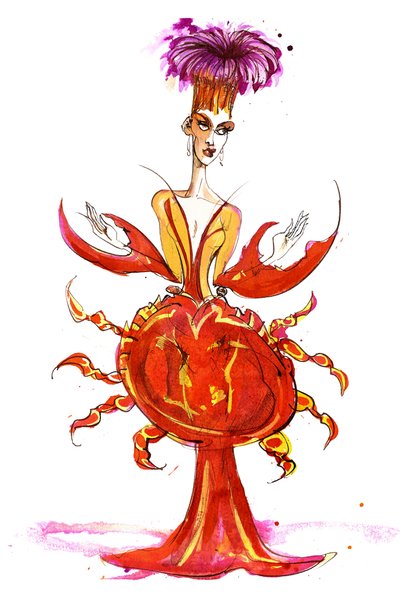 Signs of the Zodiac: Cancer, wearing crab dress by Neale Osborne